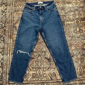 Abercrombie & Fitch Classic Blue High Rise Mom Jeans